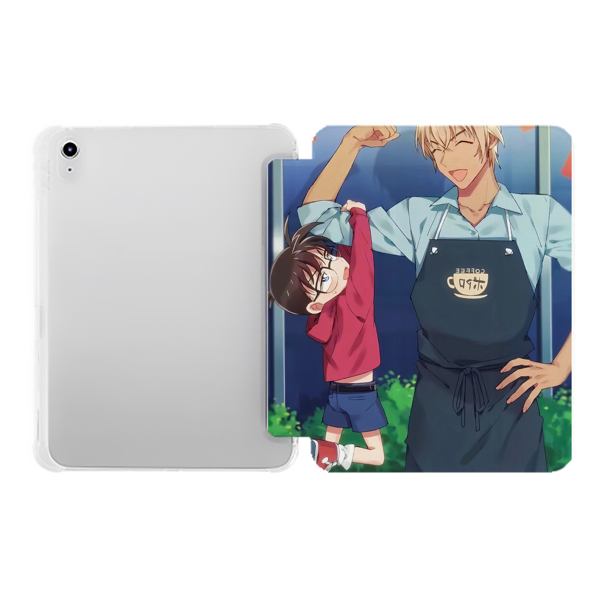 （画像用） 名探偵コナン Detective Conan IPad ケース ペン収納付き 三つ折りスタンド PUレザー×シリコン 対応機種9.5/10.5/10.9インチ